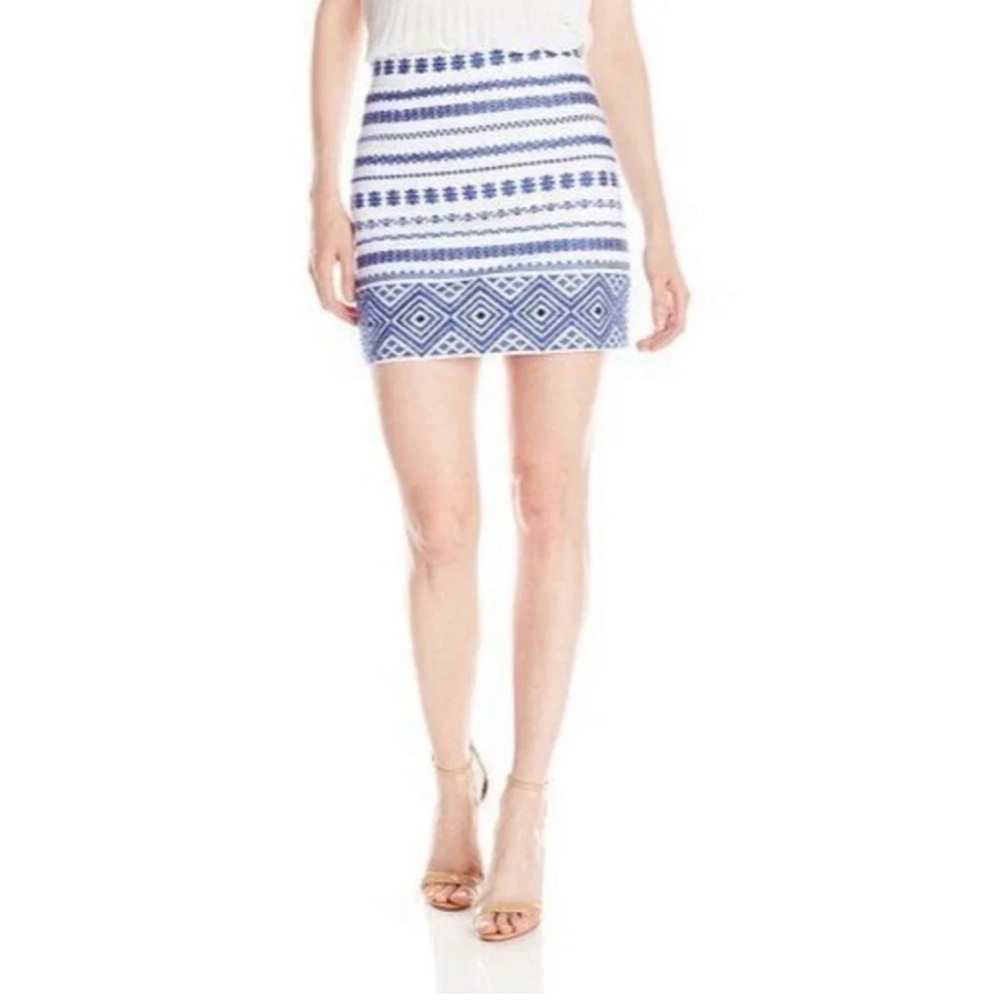 Sam Edelman Blue and White Patterned Mini Skirt